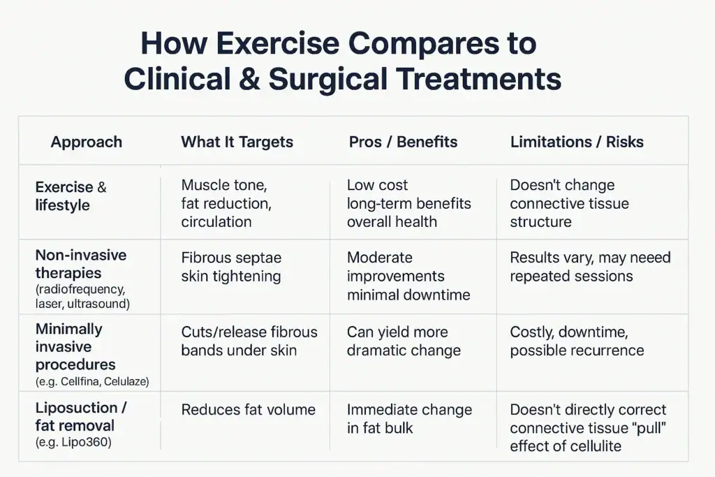Sculpting Your Bum: Can Toning Exercises Really Reduce Cellulite? 2 How exercise compares to treatments from Lipo 360 Bridport