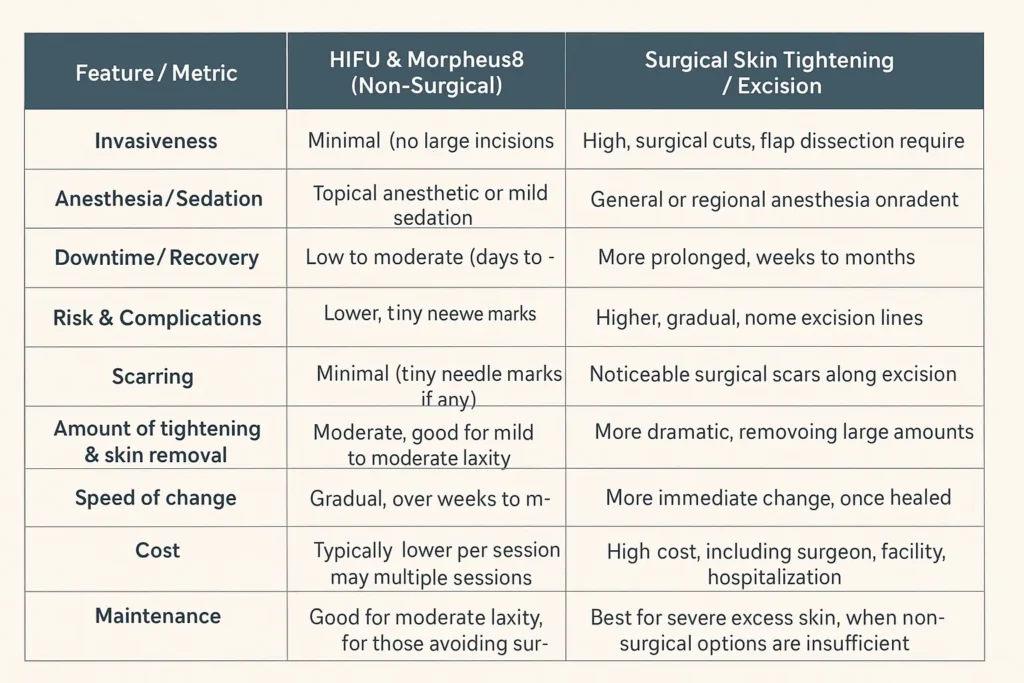 The Science of Skin Tightening 2 Table of skin tightening Bridport benefits compared to surgical options